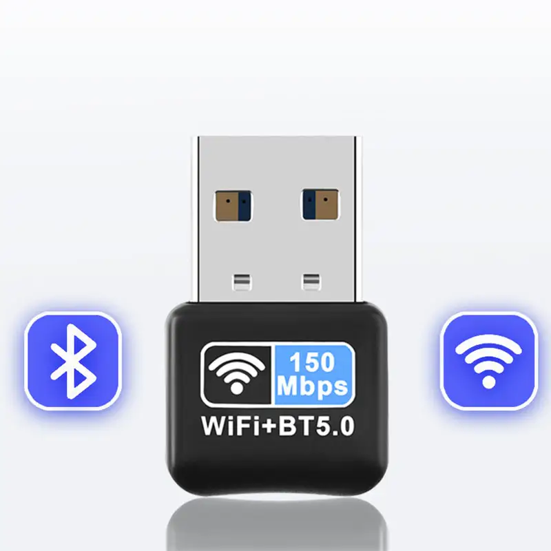 بطاقة شبكة USB واي فاي صغيرة OEM 2 في 1 محول شبكة واي فاي لاسلكي 150 ميجابت/ثانية للكمبيوتر المكتبي