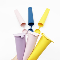 Nouveaux moules de tube de crème glacée en silicone réutilisables sans BPA multicolores moules à glace en silicone avec couvercle pour enfants