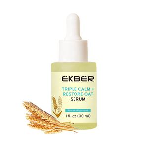 Soro facial de acne de pele sensível anti-idade de marca própria, soro triplo calmante e calmante para aveia, tratamento facial anti-envelhecimento - Product Image 3