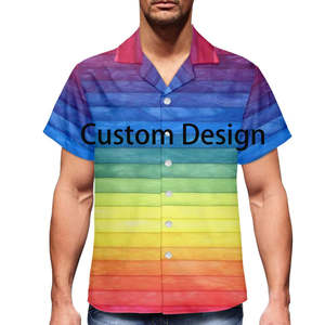 Chemise hawaïenne en Polyester pour hommes, motif Floral de plage, avec boutons, en polynésie française, quantité Minimum de commande - Product Image 5