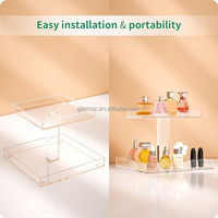 2 Stufen 4 Stufen Tray Badezimmer Theke Oberseite Organisator Make-Up-Späicher Regalhalter Schlafzimmer Dekor klar Acryl-Parfüm-Display