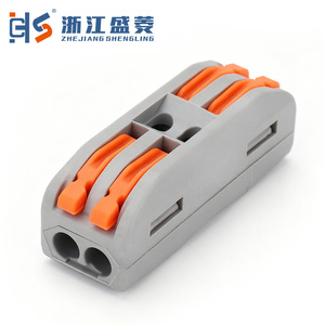CZLS -222 Blok Terminal Konektor Kabel Lampu LED Tipe Pegas 4-Pole 2-2 2 in 2 32A 20-8 AWG Sambungan Sekrup Penggunaan Industri - Product Image 1