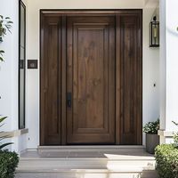 Porte d'entrée pivotante en bois massif avec inserts en verre trempé Optima Custom pour villa, hôtel, appartement, moderne, étanche et isolante