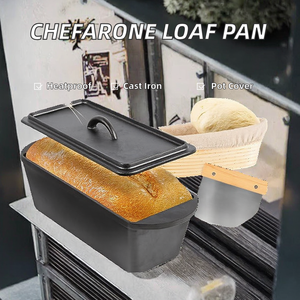 Cetakan Roti Besi Cor Tahan Panas Bentuk Persegi Panjang Dengan Tutup Berlapis Anti Lengket untuk Memanggang Roti dan Kue di Oven Dapur - Product Image 2