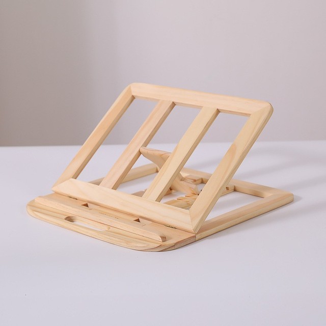 Handmade Solid Walnut Craft Foldable Ergonomic Portable Eco-Friendly Device Stand Cooling Holder for Notebook Tablet