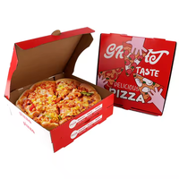 Maßgefertigte 6 7 8 9 10 12 14 16 18 Zoll Schwarze Karton-Pizzaboxen mit Prägung Kundenspezifische Hersteller-Standard-Pizzaboxen