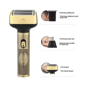 3 In 1 Retro Style Multifunction Hair Removal Appliances Nose Hair Trimmer Electric Foil Shaver Men Hair Trimmer