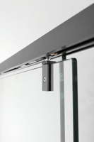 Pintu Kamar Mandi Geser Persegi Kaca Temper Transparan Minimalis Modern Dengan Rangka, Cocok Untuk Pemisahan Area Kering dan Basah di Kamar Mandi
