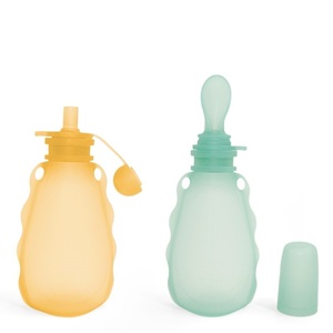 Pochettes portables en silicone pour aliments pour bébés 200 ml, compatibles réfrigérateur et congélateur, lavables, pour les enfants en déplacement - Product Image 4