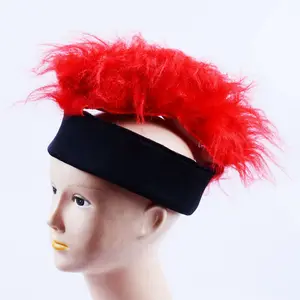 Vente en gros esprit fou mohawk perruque fans de football cheveux bandeau perruque pour le football