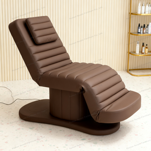 Bestseller: Luxuriöse Elektrische Kosmetikliege mit 3 Motoren für Gesichtsbehandlungen und Wimpernverlängerung, Massageliege aus braunem Leder, Salon-Wimpernliege - Product Image 2