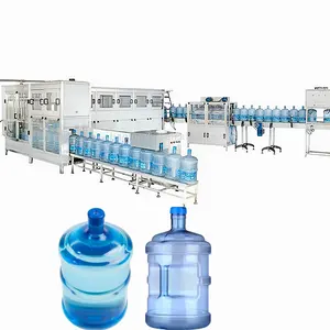 Dispensador automático de barril grande, 10L, 19L, 20L, embotellado, línea de planta de 5 galones de agua potable, máquina de llenado y tapado de enjuague