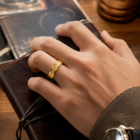 JLM Bestseller Maßgefertigter 18K Vergoldeter Titan-Stahl Matt Sandgestrahlter Ring für Männer Frauen Unisex Ehering Schmuck