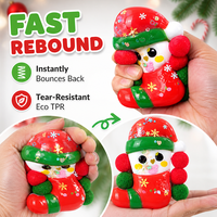 Jouet Squishy TPR Père Noël, Renne, Bonhomme de Neige à Rebond Rapide Anti-Stress pour Coffret Cadeau