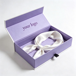 Boîte cadeau en papier recyclé de luxe personnalisée avec logo imprimé, emballage de luxe avec ruban - Product Image 3