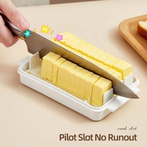 Plastic Butter Cutting <b>Storage</b> <b>Box</b> Transparent Cutter Slicer Keeper Cheese Tray Container with Lid <b>Kitchen</b> Food Cooking Tool - Product Image 2