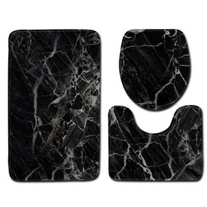 Modern 3-Piece Heated Marble Rectangular Doormat Set Diatomaceous Earth Material Stone Bathroom Rugs Kitchen Packaged Carton