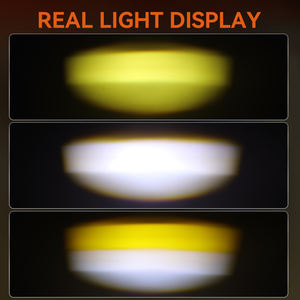 Faro LED Cuadrado Bicolor para Motocicleta, Luz Auxiliar Impermeable Antiniebla para Conducción, Compatible con Todos los Coches MO-213, 2 Años de Garantía - Product Image 3