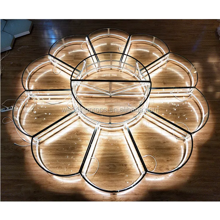 Wedding Party Events Portable Concert Flower Round Square Platform Led Lights Stage For Wedding Suppliers