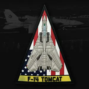 공장 주문 형 비행 헝겊 조각 고무 전술상 3D 기장 F14 Tomcat PVC 헝겊 조각