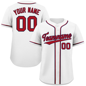 Vente en Gros Philippines Pas Cher Oem Mesh Blanc Avec Manches Rouges Maillot de Baseball Brodé - Product Image 2