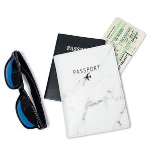 Funda impermeable <span class=keywords><strong>de</strong></span> cuero pu con bloqueo rfid para pasaporte, funda <span class=keywords><strong>de</strong></span> viaje con canicas blancas, resistente al agua - Product Image 4