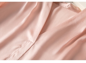 Custom <strong>Plus</strong> <strong>Size</strong> Ladies Long Sleeve V-neck Pullover <strong>Silk</strong> Satin Blouses for Women - Product Image 4