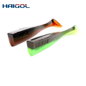 HAIGOL 인공 낚시 미끼 손으로 만든 3 가지 색상 샤드 루어 지그 헤드 조립 5 인치 T 테일 소프트 루어