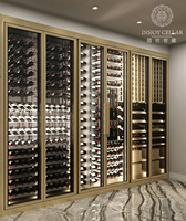 Armoire à vin en acier inoxydable et bois massif, contrôle intelligent de la température, meubles sur mesure pour la maison