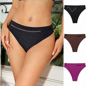 Sous-vêtements pour femmes, <span class=keywords><strong>tanga</strong></span> sexy pour femmes rondes, uni, teinture unie, string en coton sans couture, culotte pour femmes - Product Image 3