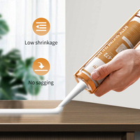 300ml Clair GP Acétique Silicone Mastic Construction Résistance Aux Intempéries Blanc Transparent Étanche Calfeutrage Apparence Passée