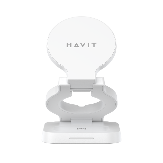 Havit W3038 15W Magnetic Wireless Charging Station 3-in-1 Foldable Device Stand for iPhone Smartphone Watch Fast Charger