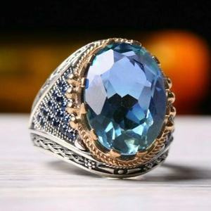 العرف الرجال السود الجزع تأكسد مجوهرات مطلية باللون الفضي أو النحاس مجوهرات - Product Image 5