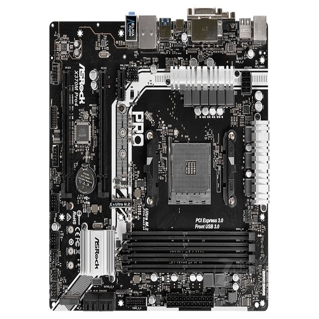 Plc For ASROCK X370M PRO4 motherboard X370 DDR4 64G VGA+DVI+HDMI M-ATX Tested OK Bulk Supply