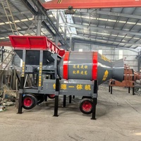 Camion malaxeur mobile portable JZM750, malaxeur à béton diesel, avec roues, poignée de commande à distance et autres composants moteurs