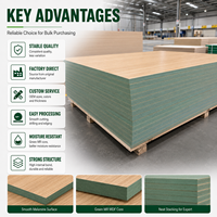 Panneaux de fibres HMR imperméables de couleur verte de 2 à 25mm Panneau MDF 18mm Feuille de mélamine Mdf Hdf