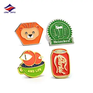 Longzhiyu Custom Small Animals Badges with Your Own Design Soft Enamel Metal Badges Lion Lapel Pins