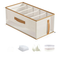 Boîte de rangement classique rectangulaire en coton et lin pour vêtements, style tiroir, pliable, grande capacité, pour la maison et la garde-robe