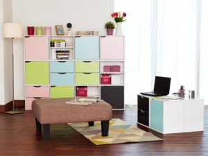 Table de chevet colorée à 2 tiroirs-Table de chevet, rangement pour chambre à coucher, design compact et moderne, fabricant direct - Product Image 3