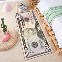 Tapis et tapis de salon en dollars, vente en gros d'argent, antidérapant, tapis imprimé personnalisé