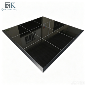Portable Dance Floor Black Dance Flooring Simple Color Easy to Install - Product Image 1