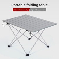 Table rectangulaire pliante tactique pour pique-nique, camping en plein air, barbecue - Portable, légère, durable, utilisable pour ordinateur et assiette
