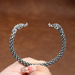 Yunnique Pulsera de plata tibetana con dragón para hombre, estilo retro, ajustable, joyería de moda - Product Image 4
