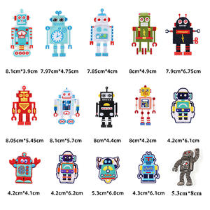 Yiwu wintop vendita calda adorabile <span class=keywords><strong>mr</strong></span> robot design ricamato toppe da stiro personalizzate per ragazzo vestiti camicia manica corta - Product Image 2