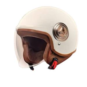Casque demi-coque rétro homologué DOT, style vintage, pour scooter, moto tout-terrain, kart, cyclomoteur, vélo électrique, léger et protecteur, à face ouverte - Product Image 1