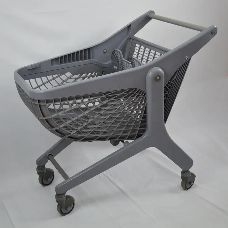 Carrito de plástico completo para supermercado con forma de abanico o banana de 30-80 cm