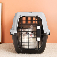 Cage de transport portable en plastique respirant pour animaux de compagnie (chiens et chats) en gros