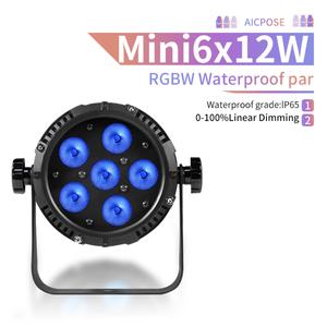 Luz LED Par RGBW a Prueba de Agua del Fabricante, Luz LED Par Mini de 6x12w para Exteriores, Activada por Sonido DMX - Product Image 2
