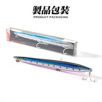 Leurre de pêche Hunthouse 180mm 37g en plastique ABS pour la pêche au bar en eau salée, longue portée, type crayon