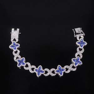 Bestseller Nuova <span class=keywords><strong>Collana</strong></span> Unisex alla Moda con Design <span class=keywords><strong>a</strong></span> <span class=keywords><strong>Quadrifoglio</strong></span>, Catena in Bambù Elettroplaccata in Lega di Zinco e Pietra Naturale - Product Image 4